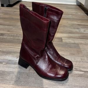 Burgundy Red Santana Canada Leather Waterproof Boots